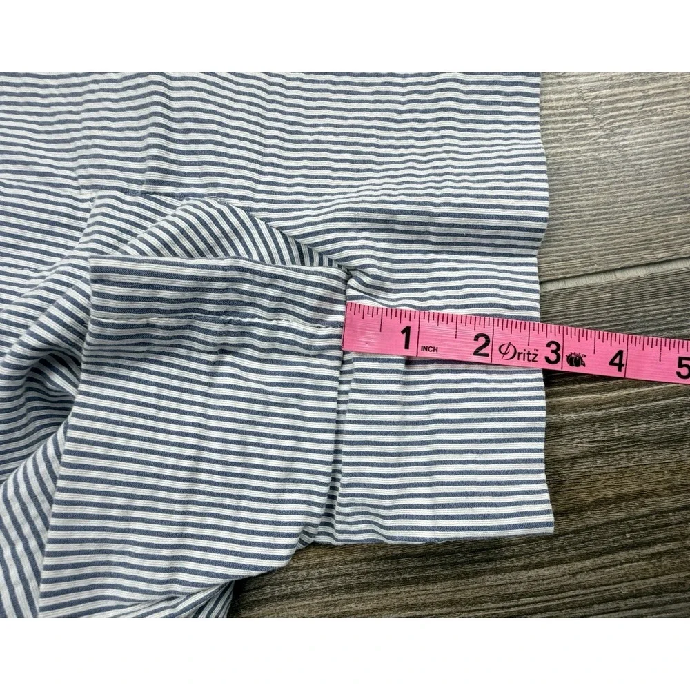 J. CREW Striped Seersucker Ruffled Shorts Size 12 Preppy Coastal Nautical Beachy